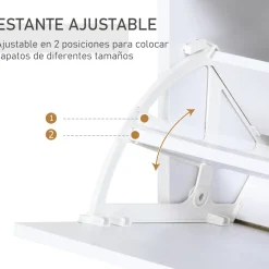 Zapatero Tarsia Homcom 3 cajones + estante blanco 105,5x60x24 cm