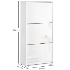 Zapatero Vergel Homcom 3 cajones 18 pares 124x60x26 cm