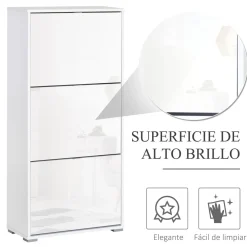 Zapatero Vergel Homcom 3 cajones 18 pares 124x60x26 cm